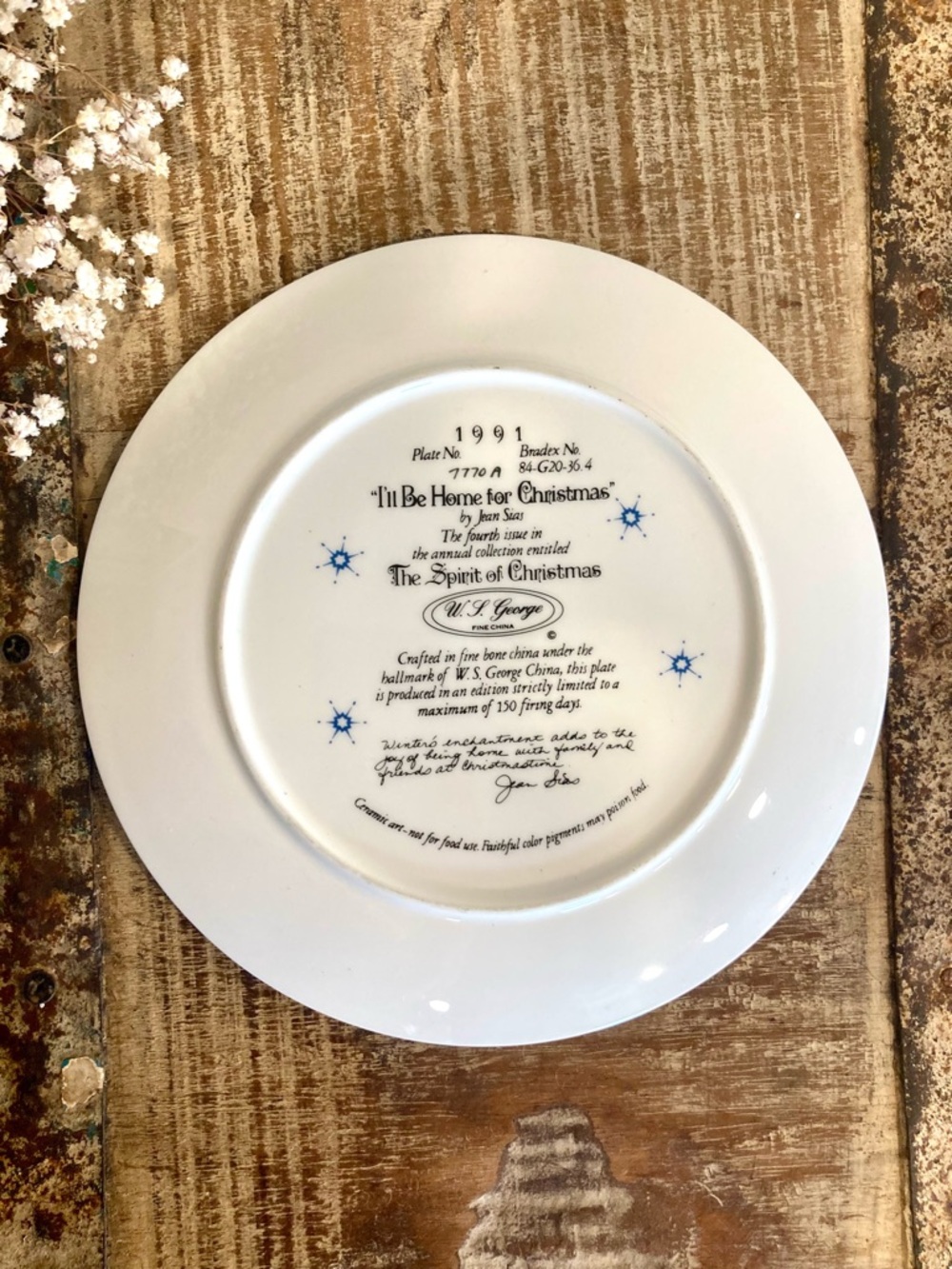 1991 “I’ll be Home for Christmas” WL George Decorative Plate - Picture 6 of 10
